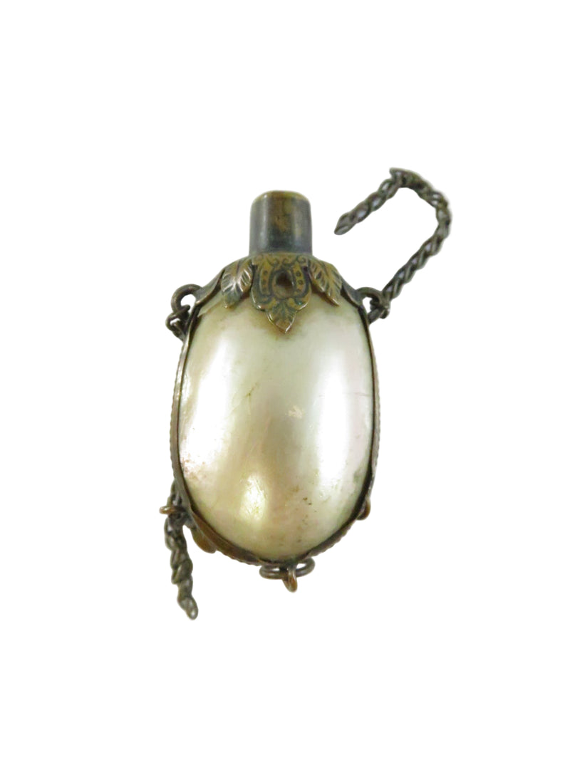 Antique Shell Snuff/Scent Bottle Chatelaine with Brass Wrap – Parts Only