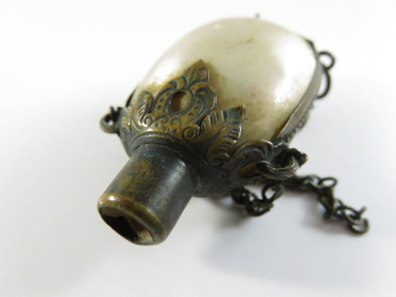 Antique Shell Snuff/Scent Bottle Chatelaine with Brass Wrap – Parts Only