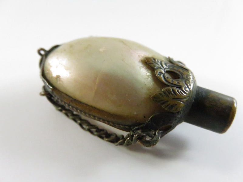 Antique Shell Snuff/Scent Bottle Chatelaine with Brass Wrap – Parts Only