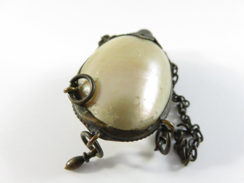 Antique Shell Snuff/Scent Bottle Chatelaine with Brass Wrap – Parts Only
