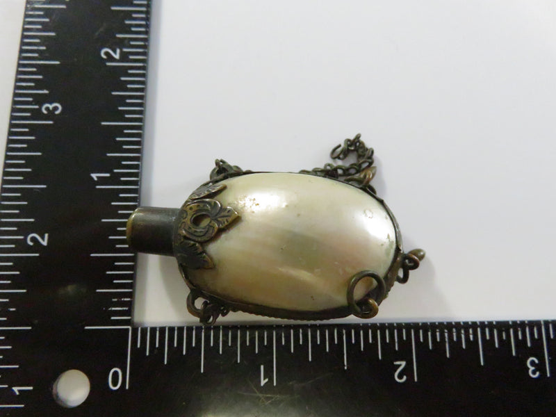 Antique Shell Snuff/Scent Bottle Chatelaine with Brass Wrap – Parts Only