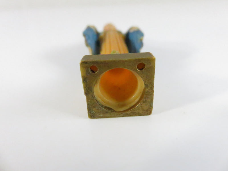 Vintage Mini Virgin Mary Statue approx. 2½" Plastic / Resin Missing Magnet