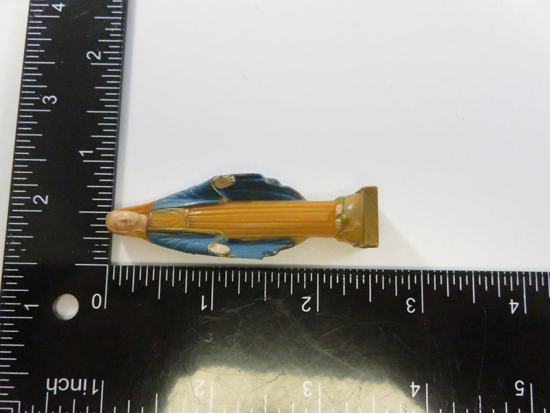 Vintage Mini Virgin Mary Statue approx. 2½" Plastic / Resin Missing Magnet
