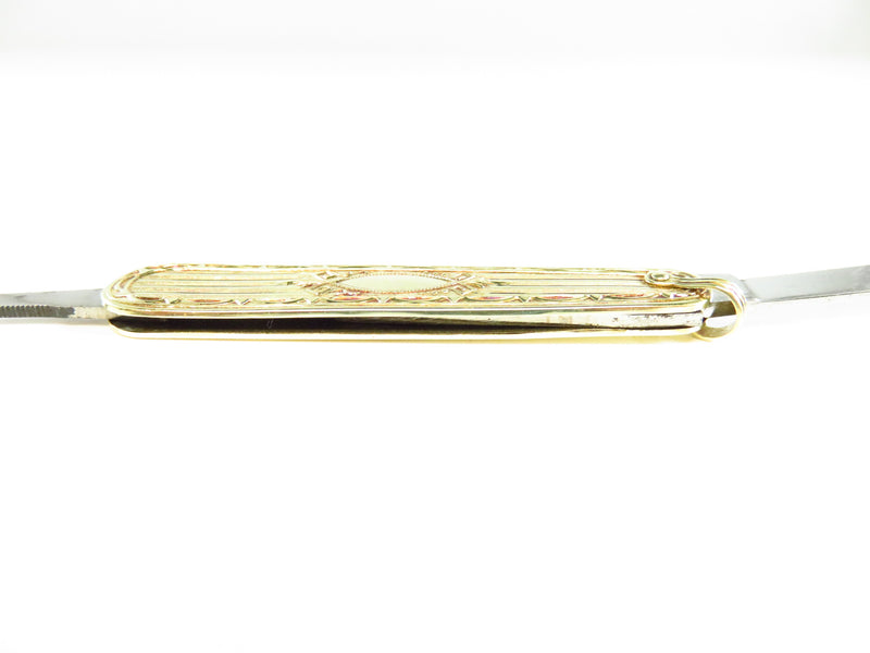 Ostby Barton 14K Gold Art Deco Pocket Watch Fruit Pear Knife