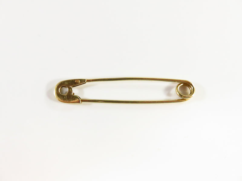 14K Solid Gold Safety Pin 2" Long 2.6 Grams Vintage Pre-owned Safety Pin