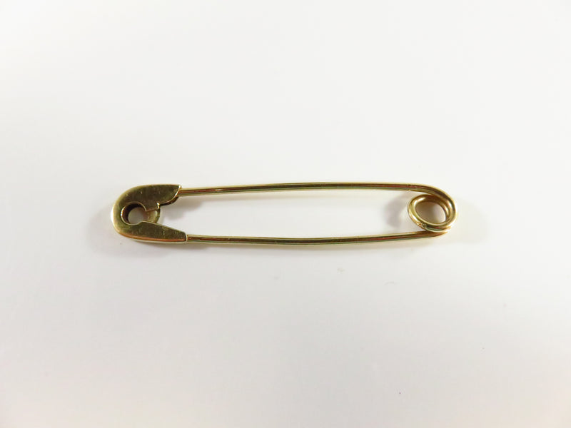 14K Solid Gold Safety Pin 2" Long 2.6 Grams Vintage Pre-owned Safety Pin