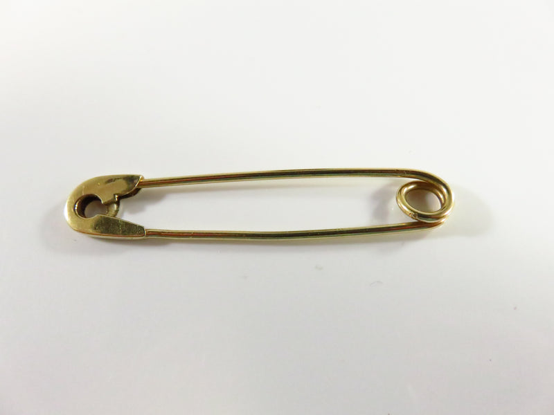 14K Solid Gold Safety Pin 2" Long 2.6 Grams Vintage Pre-owned Safety Pin