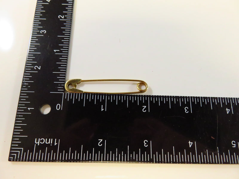 14K Solid Gold Safety Pin 2" Long 2.6 Grams Vintage Pre-owned Safety Pin