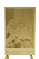 Antique Cabinet Card Pouty Little Girl in Chair Frank Lariviere, Central Falls R — front view