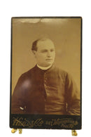 Antique Cabinet Card Man Unbuttoned Shirt Heald & Co Prov. RI — front view