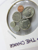 Vintage “Keep The Change” Miniature U.S. Coin Set with Six Tiny Replicas in ½ Dollar Flip Case c.1980