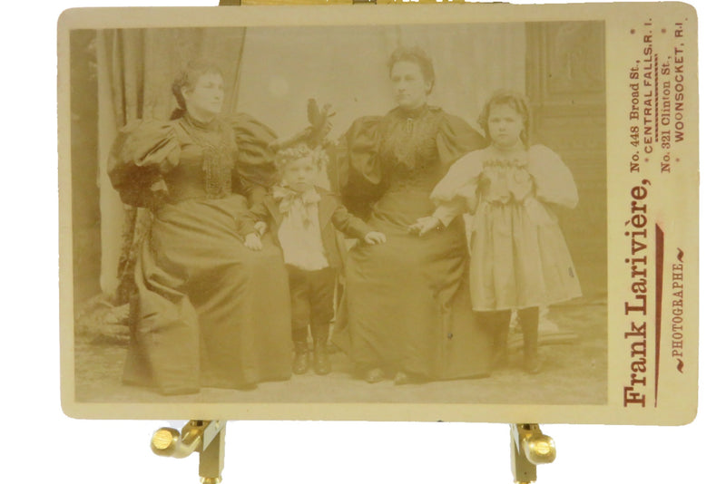 Antique Cabinet Card 2 Women Little Girl Little Boy Frank Lariviere, Central Fal