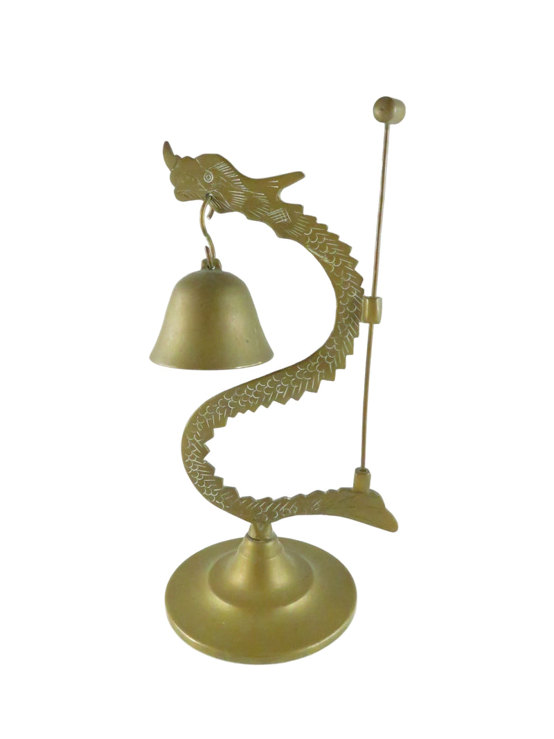 Vintage Brass Dragon Dinner Bell – Made in Hong Kong Mid-Century Service Counter Bell