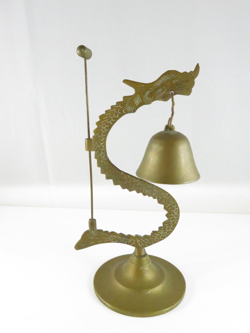 Vintage Brass Dragon Dinner Bell – Made in Hong Kong Mid-Century Service Counter Bell