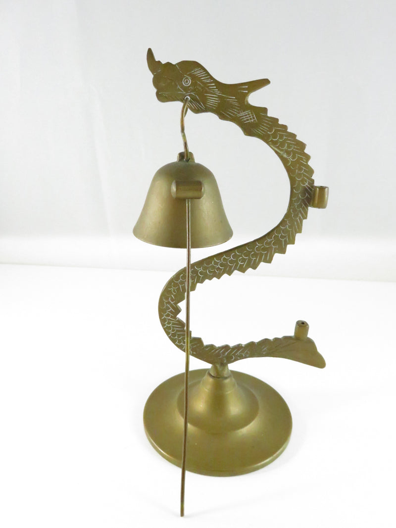 Vintage Brass Dragon Dinner Bell – Made in Hong Kong Mid-Century Service Counter Bell
