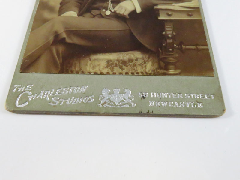 Antique Cabinet Card Photograph – The Charleston Studios, 58 Hunter Street, Newcastle – William Kelly