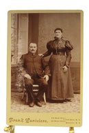 Antique Cabinet Card Man Woman Watch Slide Frank Lariviere, Central Falls RI — front view