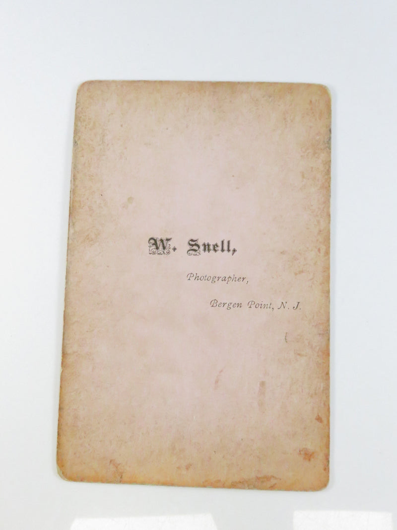 Antique Cabinet Card Photograph – Gentleman with Parasol by W. Snell, Bergen Point, New Jersey