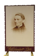 Antique Cabinet Card Woman with Fancy Collar Pin H. E. Archambault Montreal — front view