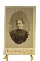 Antique Cabinet Card Oval Image Young Woman J.C. Princes Photo Art Studio — front view