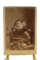 Antique Cabinet Card Cute Baby in Chair Cut Down Cabinet Card — front view