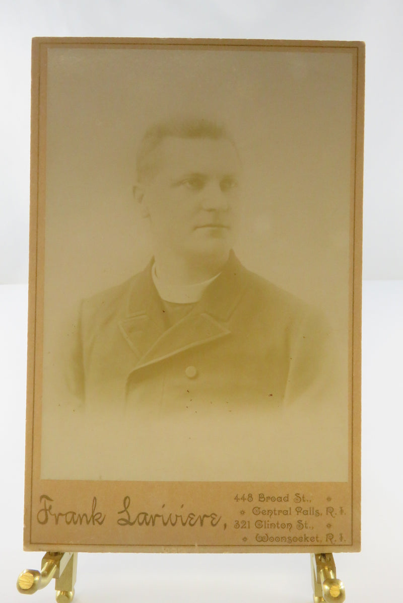 Antique Cabinet Card Man Looking Left Frank Lariviere, Central Falls RI