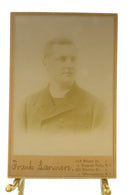 Antique Cabinet Card Man Looking Left Frank Lariviere, Central Falls RI — front view