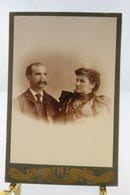 Antique Cabinet Card Man & Woman Houle & Prince Trinity Square Pawtucket — front view