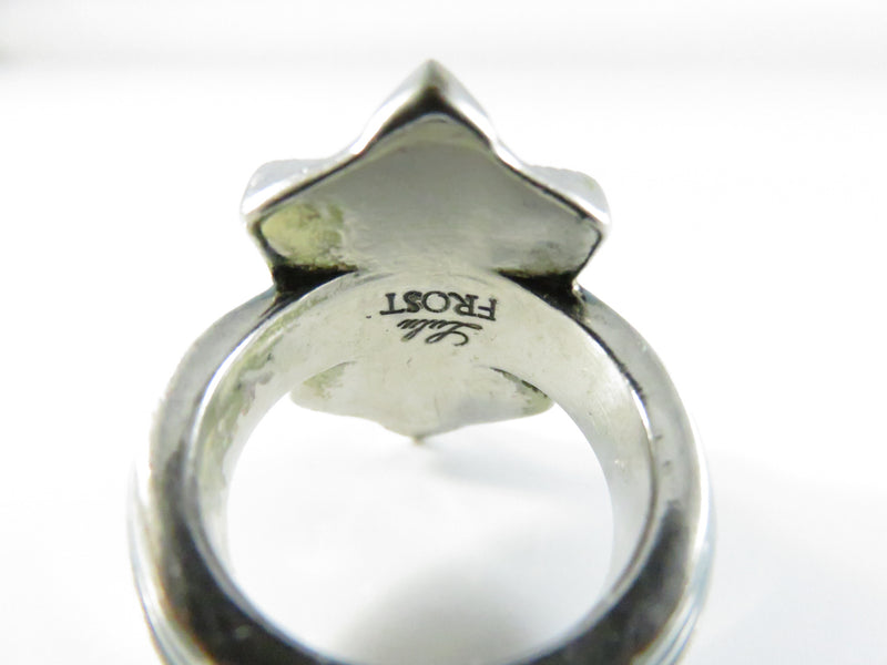 Lulu Frost Silver-Tone Blue Enamel Statement Ring – Size 6.25 – Restoration Piece