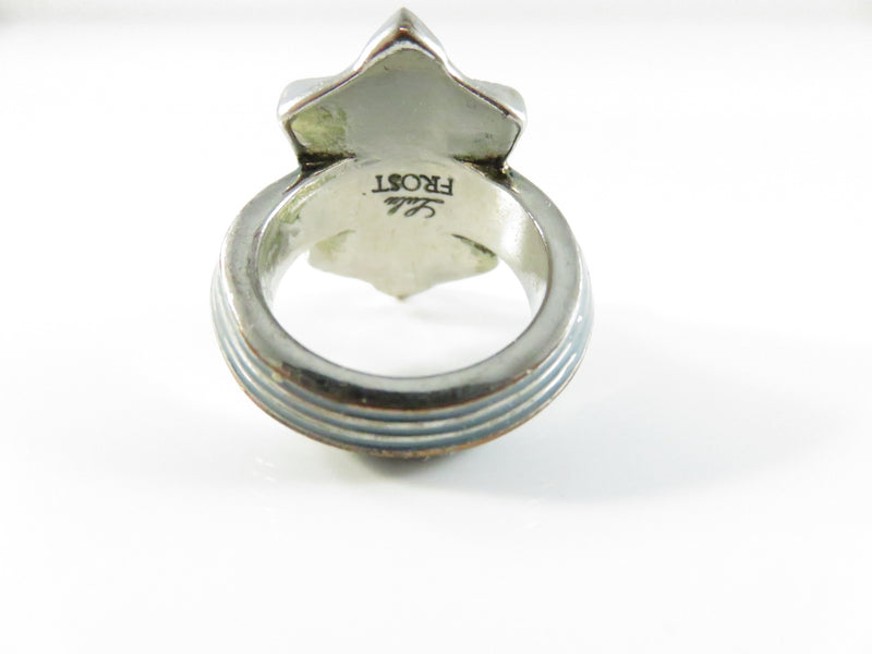 Lulu Frost Silver-Tone Blue Enamel Statement Ring – Size 6.25 – Restoration Piece