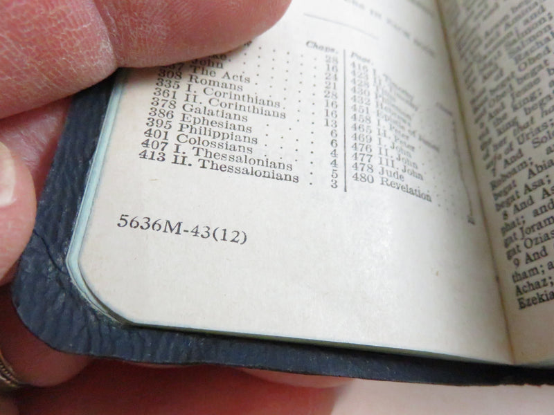 WWII American Bible Society Pocket New Testament 5636M-43 (12) FDR Commendation Page