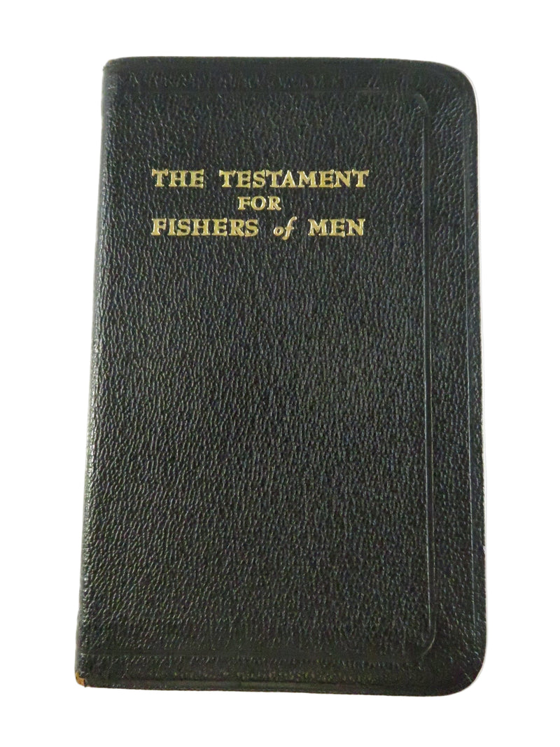 Black leather book with gold text on a white background