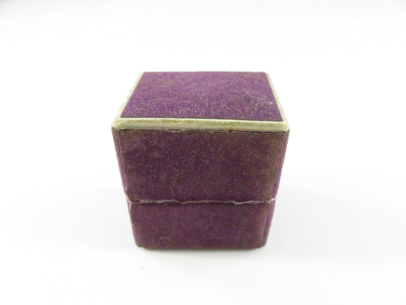 Vintage 1930s–1940s Purple Velvet-Paper Ring Box