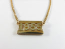 Vintage Swank 1955 Gold-Tone Tie Bar with Dangling Year Plaque & Box