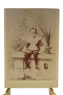Antique Cabinet Card Cute Little Sitting Boy Cut Card Townsend Buffalo NY — front view