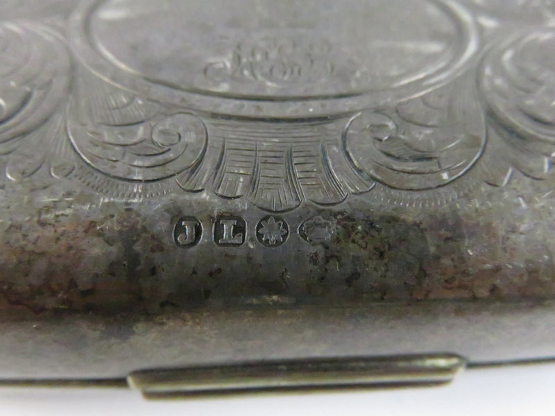 Antique Silver Plated Visiting Card or Cigarette Case Dated 17 January 1877
