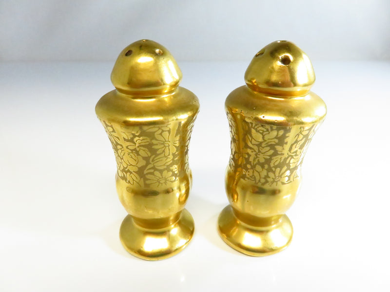 Vintage Gilded Gold Stouffer China Salt & Pepper Shakers