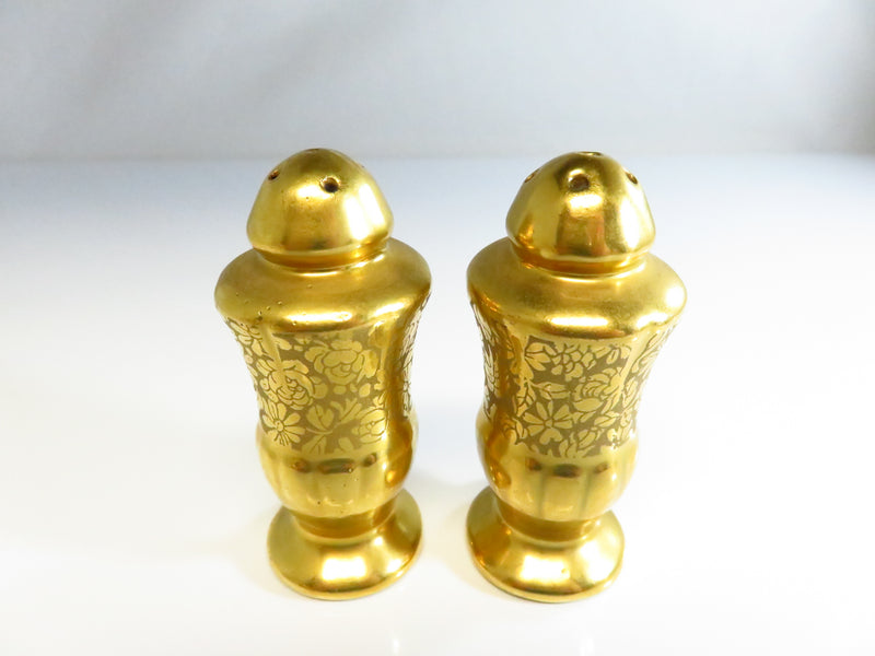 Vintage Gilded Gold Stouffer China Salt & Pepper Shakers