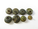 Antique Mixed Button Lot c1880–1910 • Brass & Base Metal • 8 Pieces