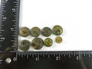 Antique Mixed Button Lot c1880–1910 • Brass & Base Metal • 8 Pieces