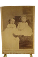 Antique Cabinet Card Little Toddler and Baby Fenton and Andruss Cut Card — front view
