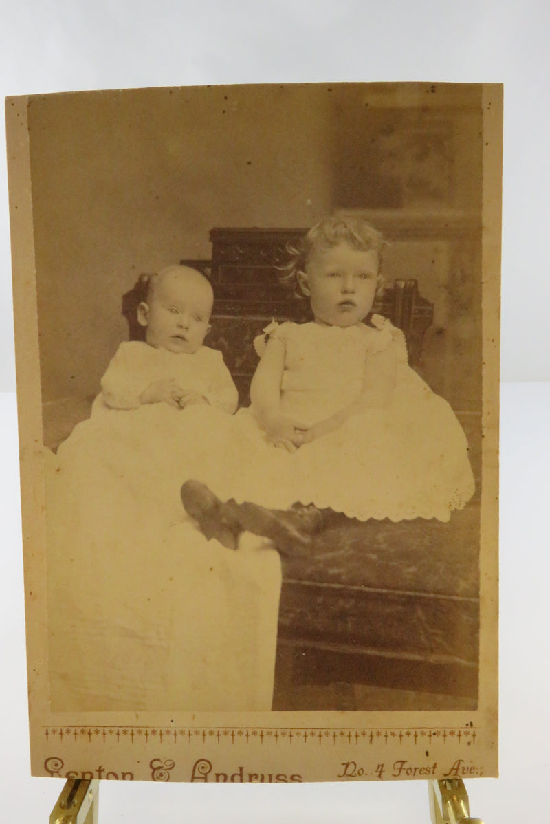 Antique Cabinet Card Little Toddler and Baby Fenton and Andruss Cut Card