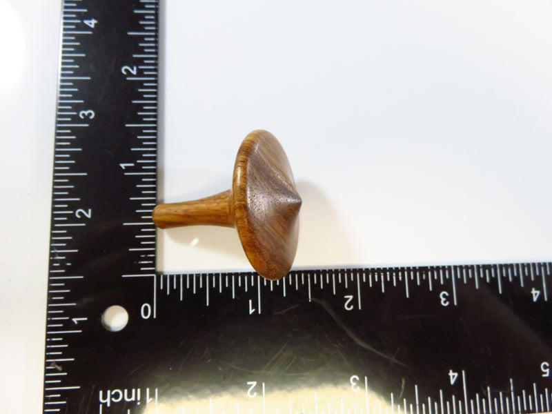 Small Carved Wood Long Stem Spinning Top Toy 1 1/2"