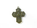 Catholic Vintage Four-Way Scapular Cross Medal Italy Sacred Heart St Joseph St Christopher Miraculous Medal