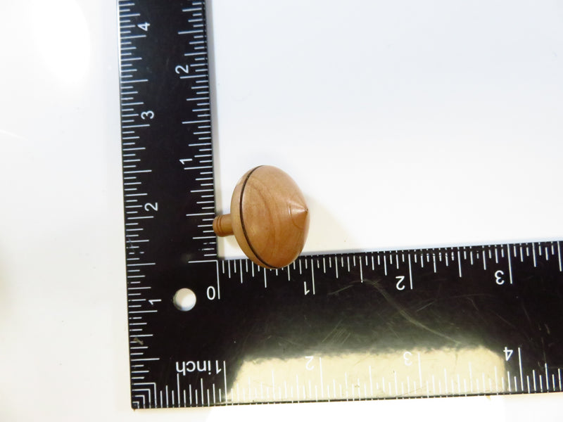 Small Spinning Top Toy Carved Light Grain Wood Short Stem