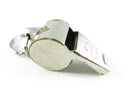 Vintage Brass Whistle Keychain HWC Taiwan Chrome Plated Whistle Collectible Working Accessory (c1970-1990)
