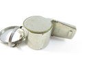 Vintage Brass Whistle Keychain HWC Taiwan Chrome Plated Whistle Collectible Working Accessory (c1970-1990)