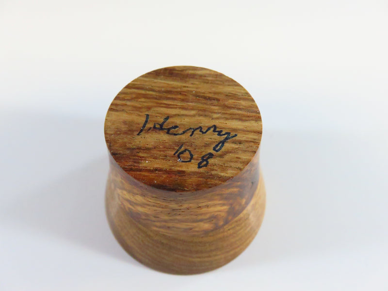 Handmade Turned Wood Small Shot Glass Signed Henry 108