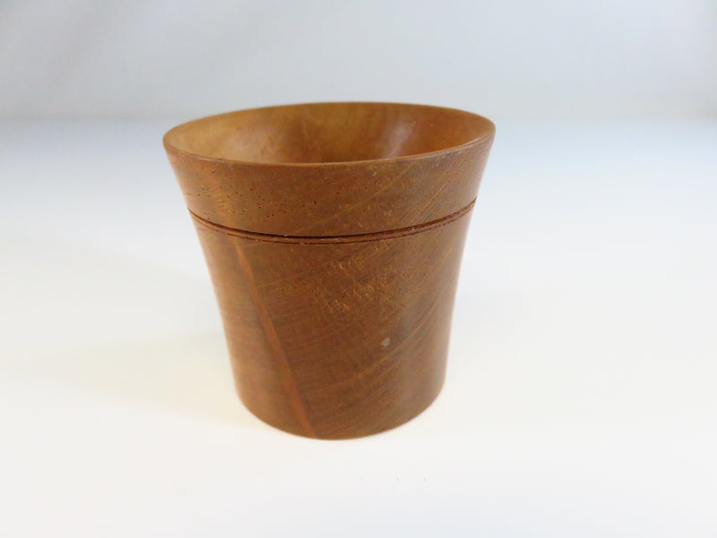 Handmade Folk-Art Turned Wood Shot Glass Signed Henry 108