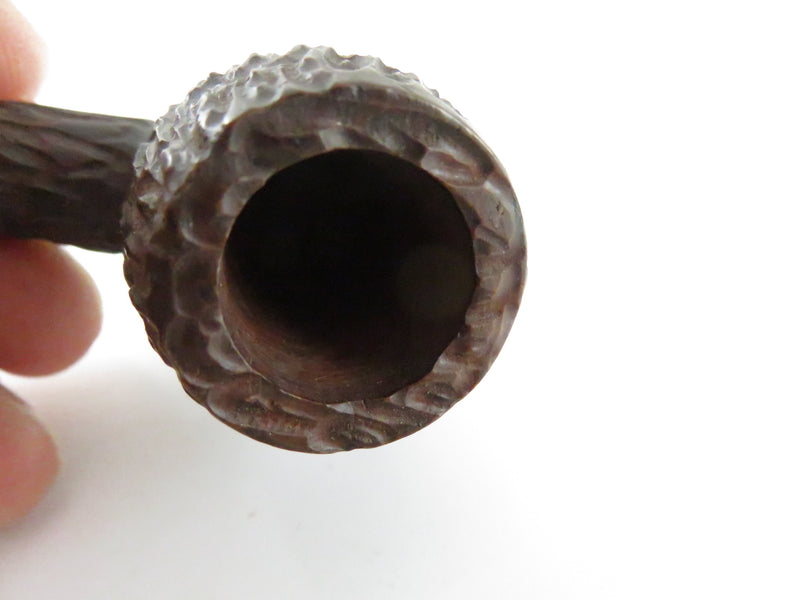 Vintage Rusticated Briar Nosewarmer Pipe Italy 4 Inch Tobacco Pipe Carved Billiard Style